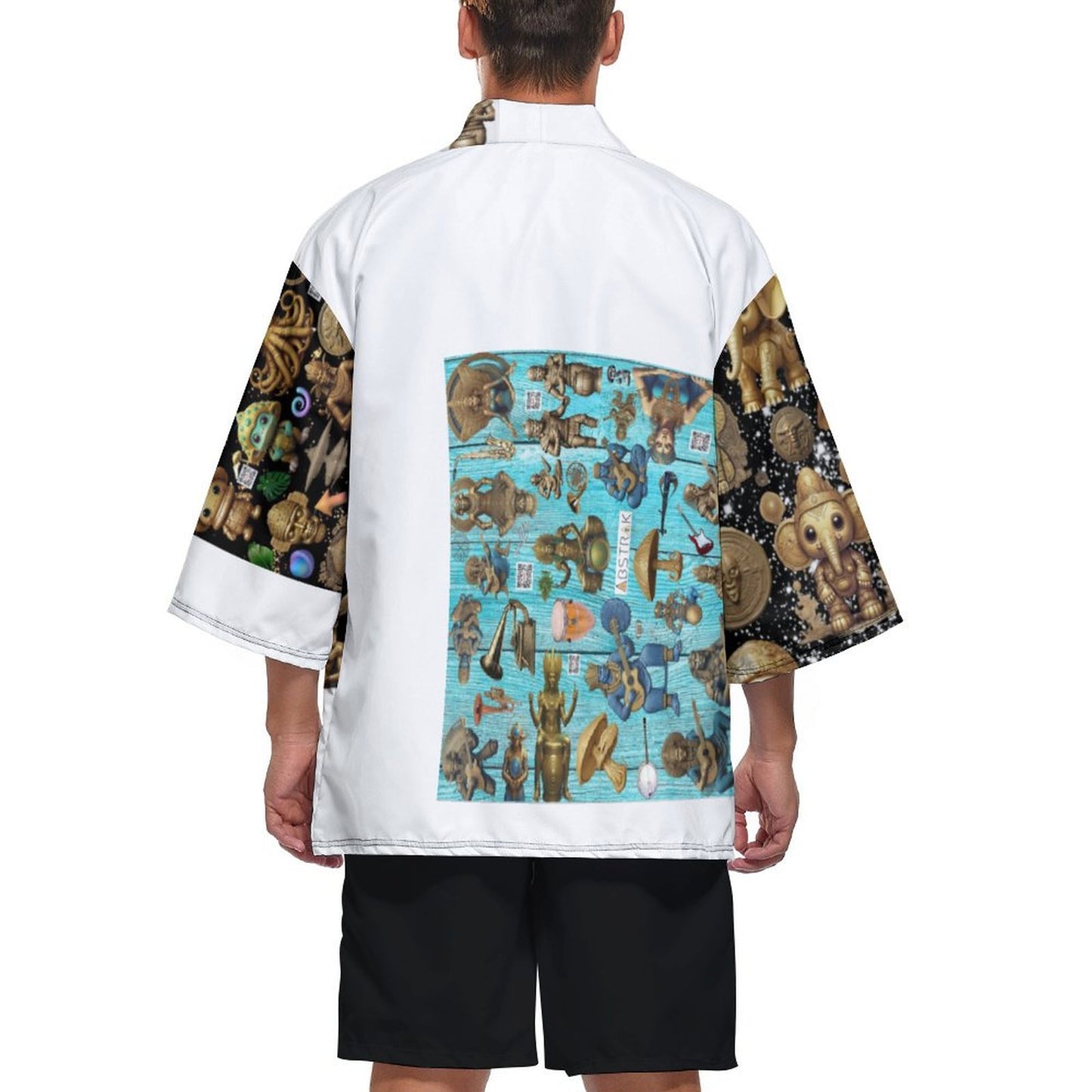 Drop Shoulder Male Kimono Cardigan ZS904 (All-Over Printing)