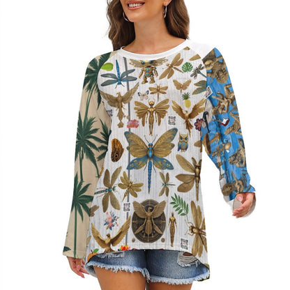 Custom Women's Long Sleeve U-Neck T-Shirts (All-Over Printing)