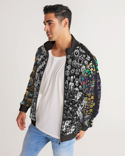 Abstraknyc Men's All-Over Print Stripe Sleeve Track Jacket