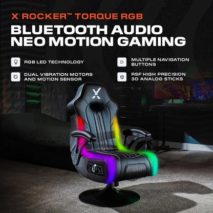 X Rocker Torque Pedestal Gaming Chair, Bluetooth Audio with Subwoofer,new