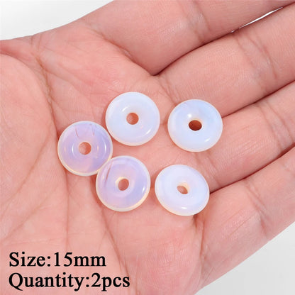 2PCS/lot Opal Stone Pendant White Oval Heart Star Moon Shape Connector Charms Fit Jewelry Making DIY Necklace Earrings Bracelets