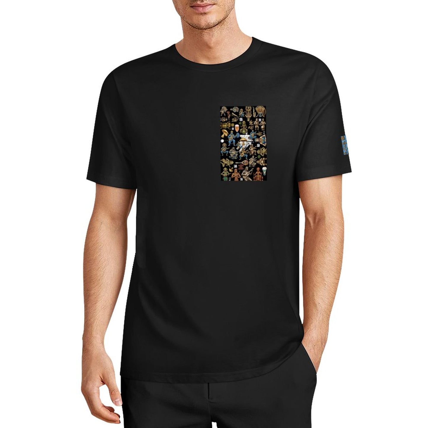 DTF 160gsm Men's Short Sleeve Cotton T-shirt (Dual-sided+Sleeve Printing)