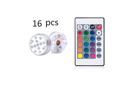 3 LEDs Underwater Light 16 Colors RGB IP68 Waterproof Swimming Pool Light RF Remote Control Submersible Lights For Pond Vase