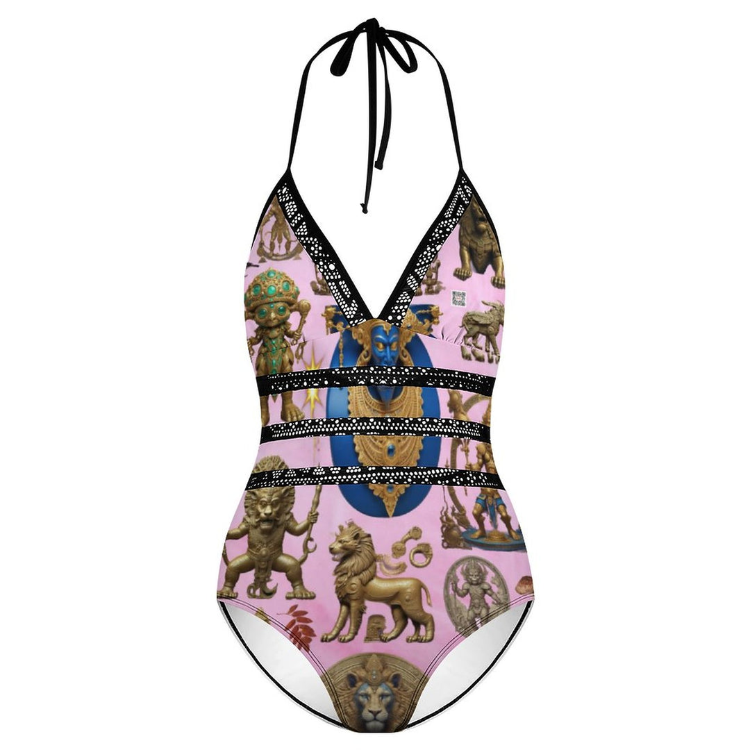 Women's Halter One-Piece Swimsuits YS20001 (All-Over Printing)