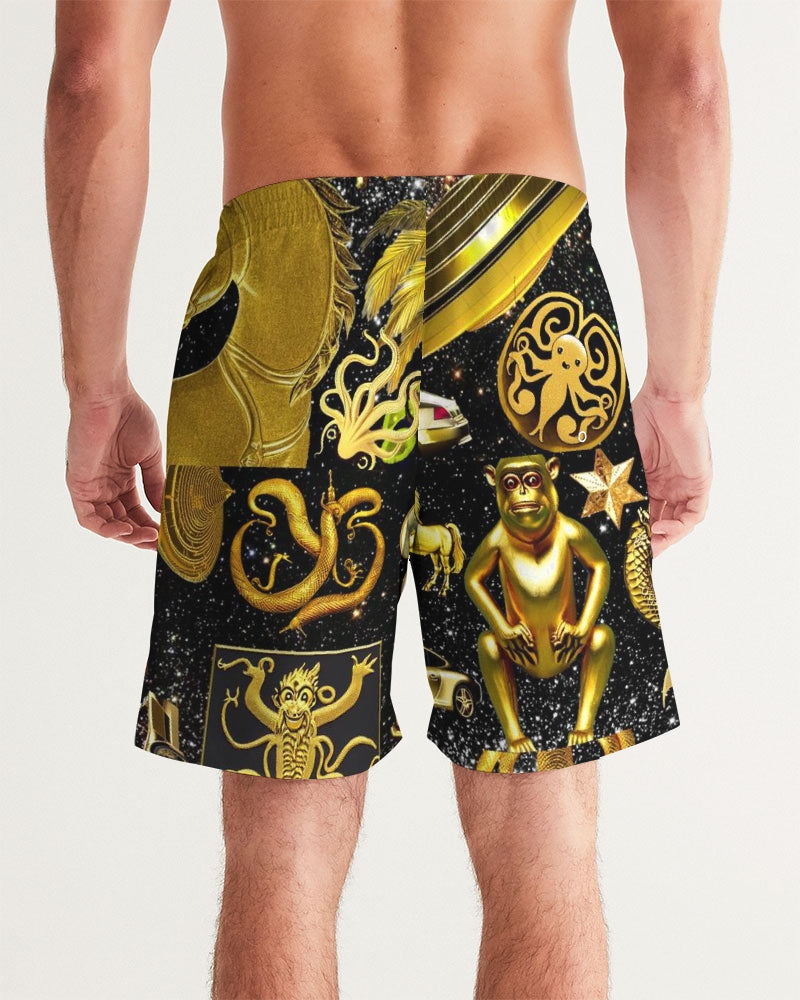 Outer Space Abstrak Men's All-Over Print Swim Trunk