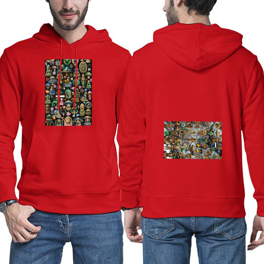 DTF 255gsm Men's black hoodies with designs (Dual-sided Printing)