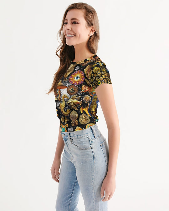 Eye and Face Abstrak Women's All-Over Print Tee