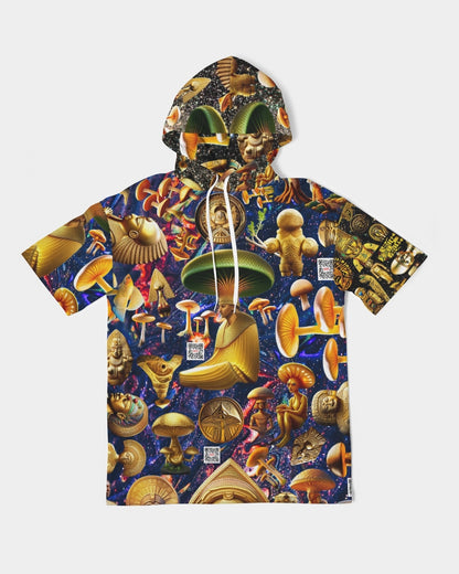 Illustration Abstrak Men's All-Over Print Premium Heavyweight Short Sleeve Hoodie