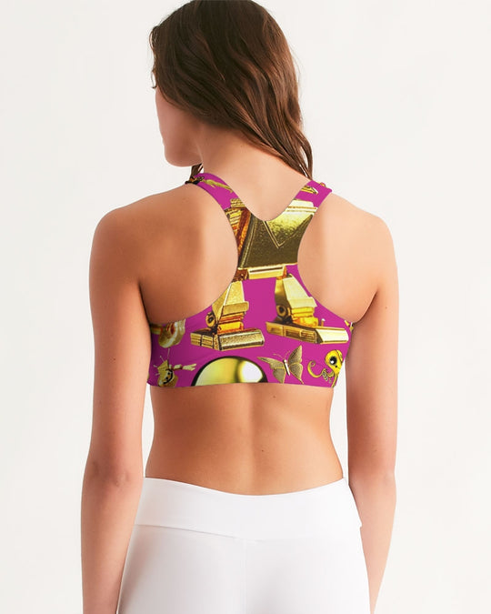 Robotic Abstrak Women's All-Over Print Seamless Sports Bra