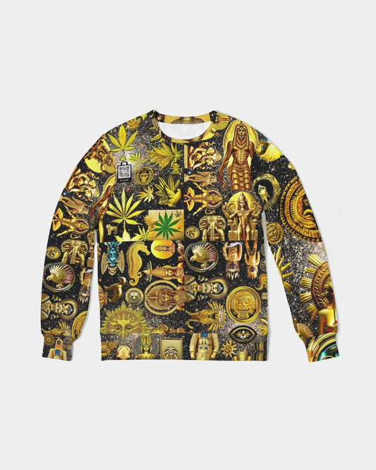 Ancient Abstrak Men's All-Over Print Classic French Terry Crewneck Pullover