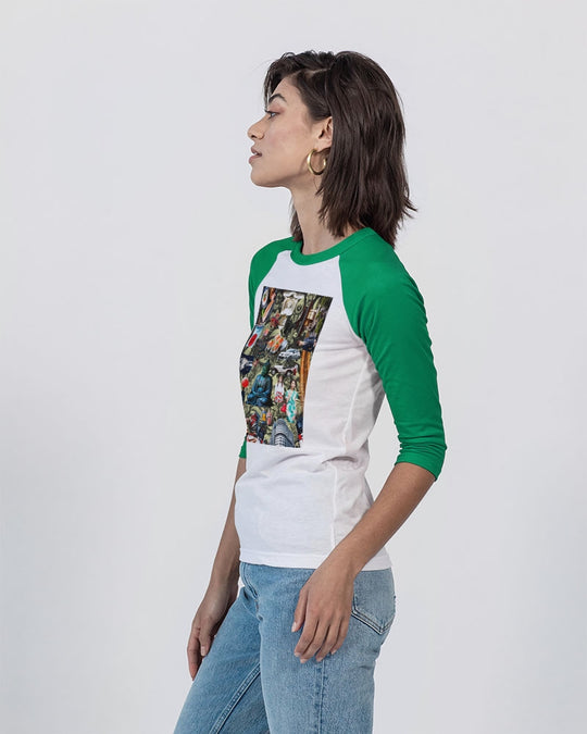 Trendy Abstrak Pattern Unisex Three-Quarter Sleeve Baseball Tee | Bella + Canvas