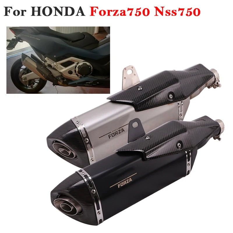 For HONDA Forza750 Nss750 NSS 750 2021 Motorcycle Exhaust Escape Modified Carbon Fiber Muffler DB Killer Removable Link Pipe