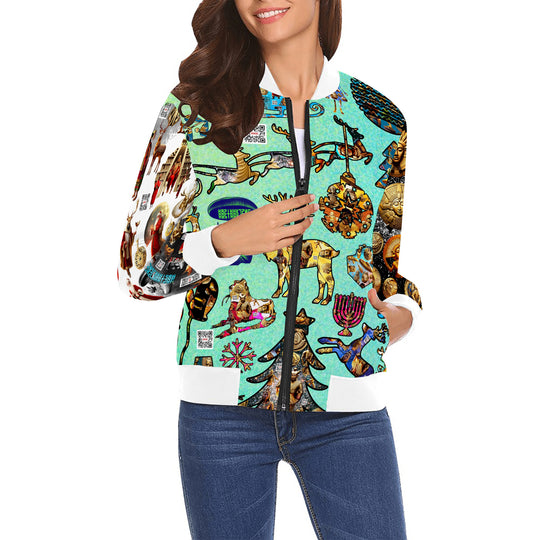 All Over Print Bomber Jacket for Women ( H19)