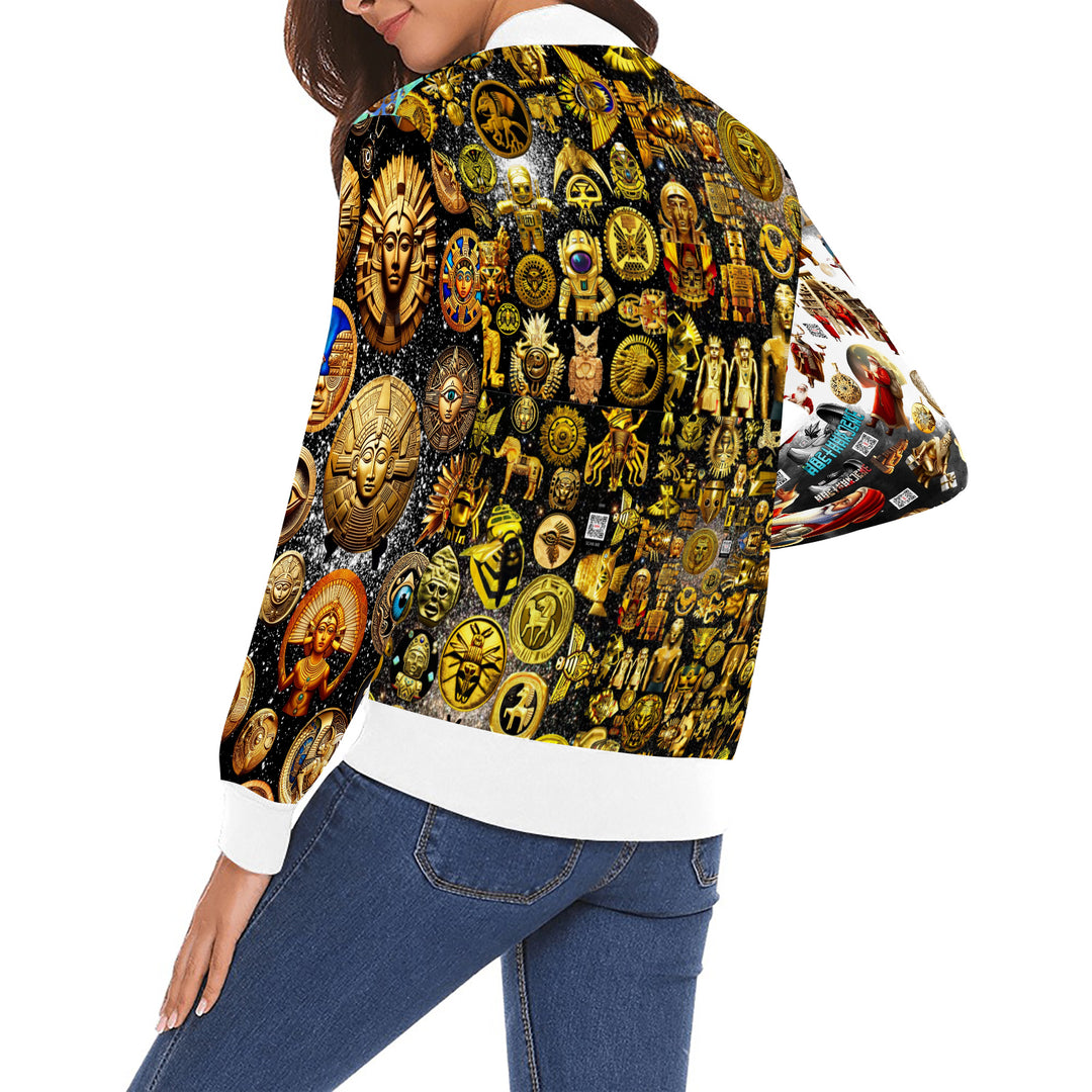 All Over Print Bomber Jacket for Women ( H19)