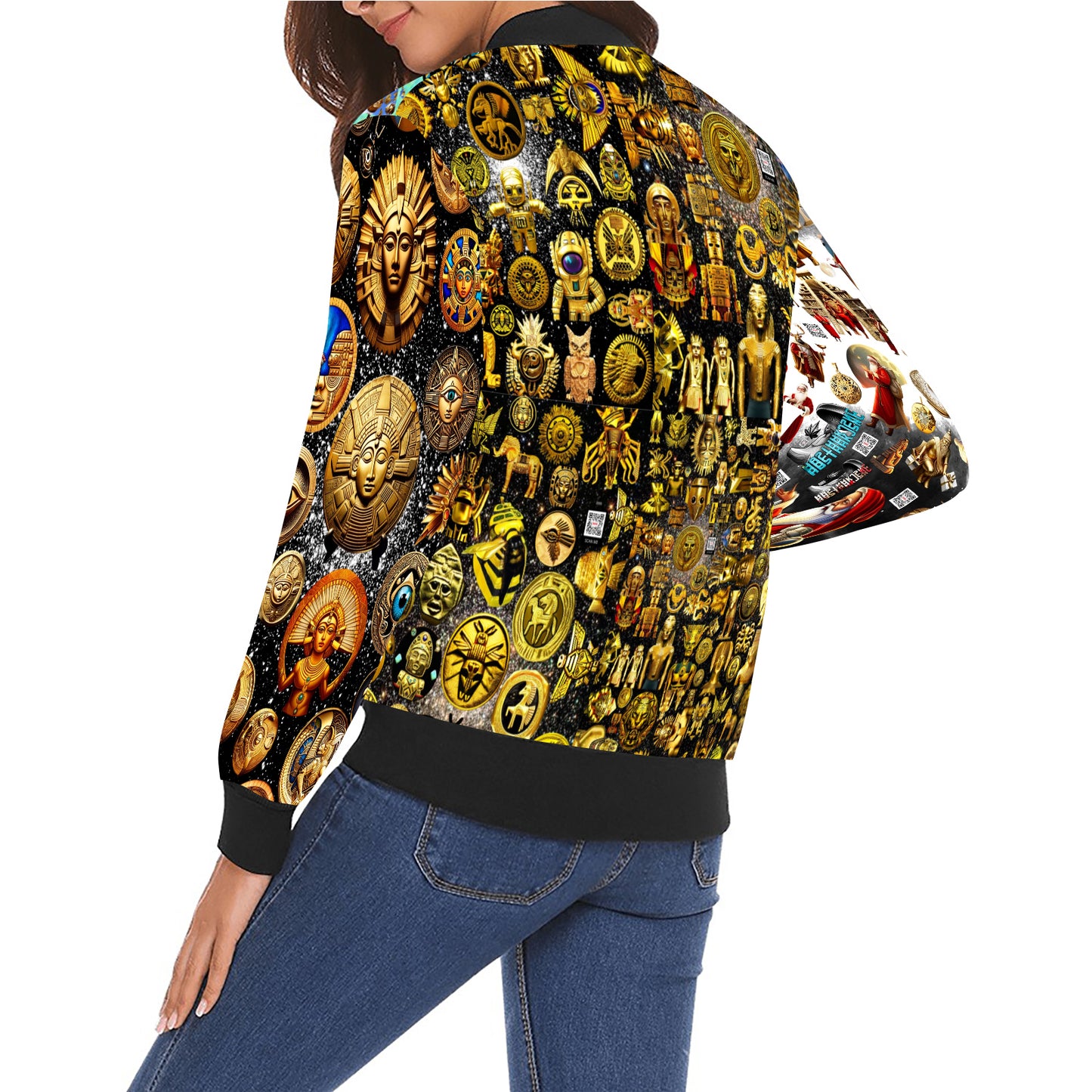 All Over Print Bomber Jacket for Women ( H19)