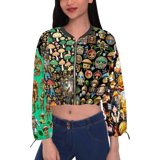 Women's Chiffon Cropped Jacket (Model H30)