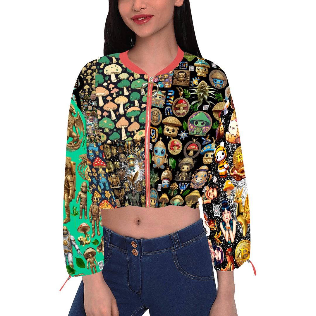 Women's Chiffon Cropped Jacket (Model H30)