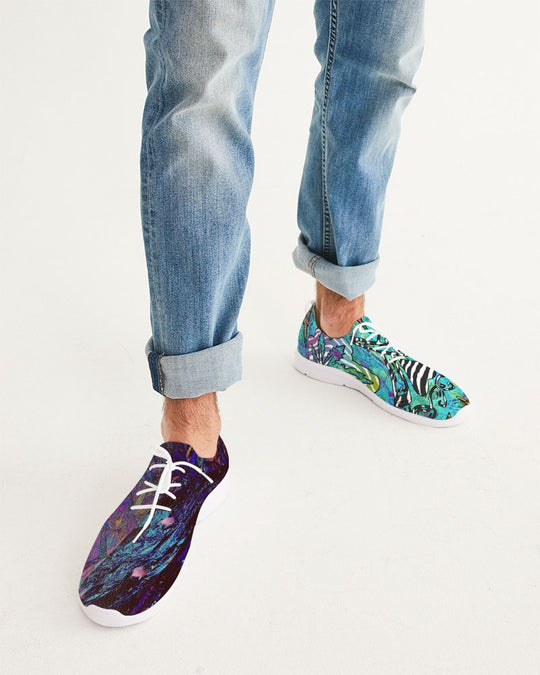 Colorful Artistic Abstract Men's Lace Up Flyknit Shoe