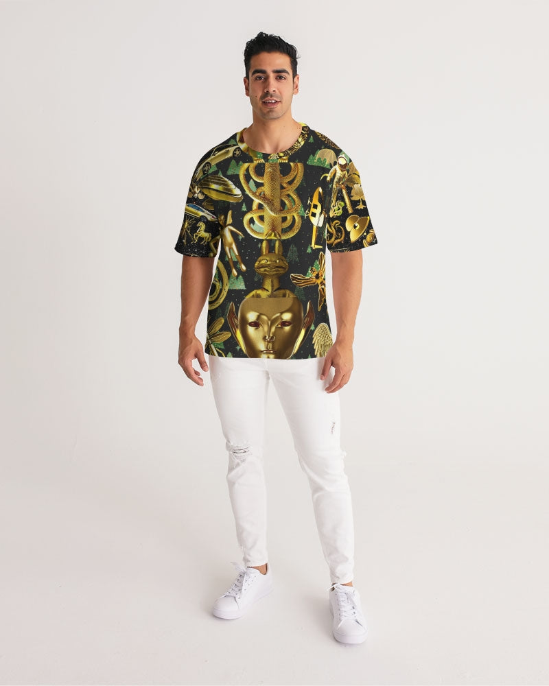 Outer Space Abstrak Men's All-Over Print Premium Heavyweight Tee