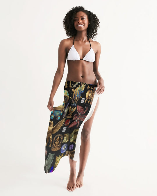 Alien Trendy Abstrak Collection All-Over Print Swim Cover Up