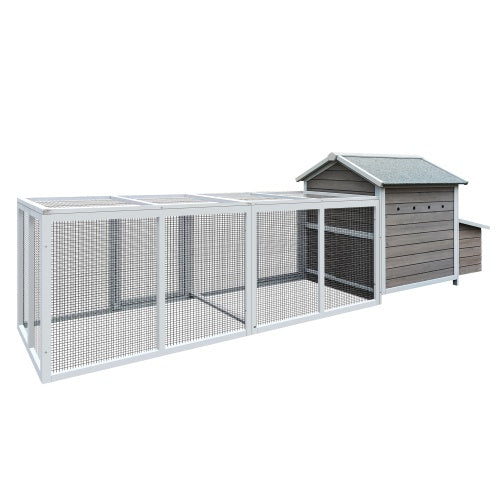 118 Inch Wooden Chicken Coop Outdoor Hen Coop Poultry Cage