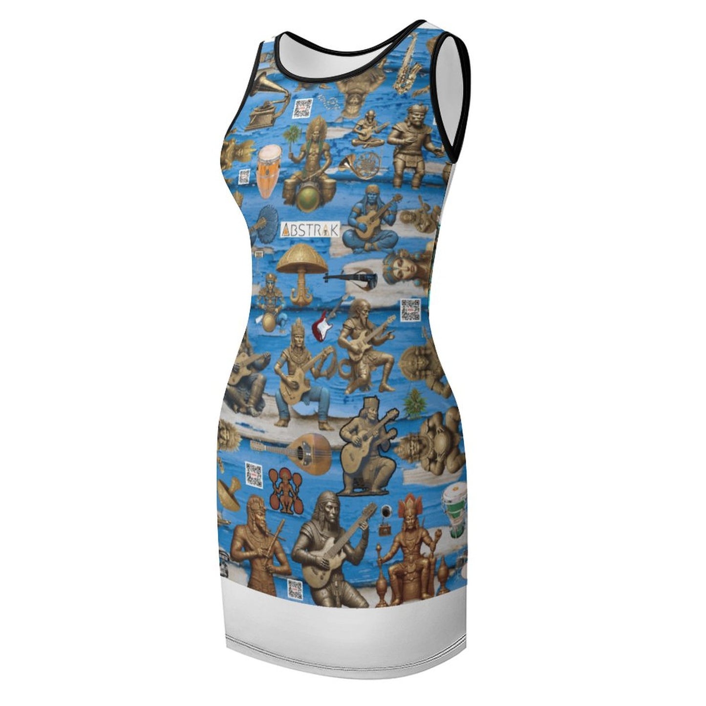 Sleeveless Ladies Tank Dress NZ014 (All-Over Printing)