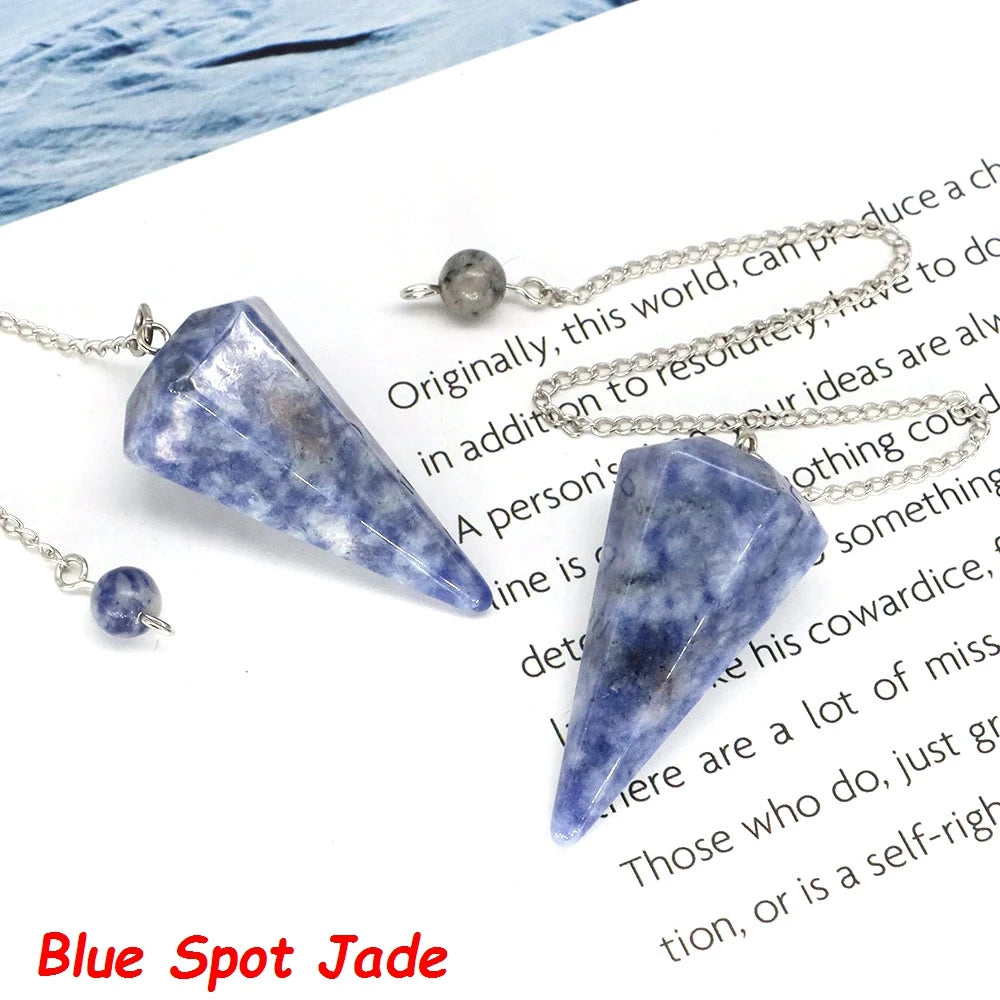 7 Chakra Pendulum Natural Stones Healing Crystal For Wicca Divination Witchcraft Dowsing Reiki Quartz Jewelry Pendants Wholesale