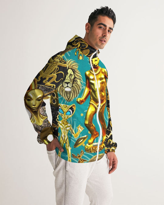 Outer Space Abstrak Men's All-Over Print Windbreaker