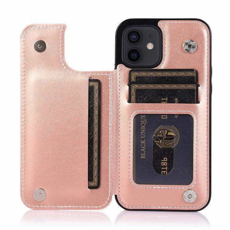 Solid Color Leather Flip Case Cover for iPhone 11 12 13 Pro 7 8 PLUS X XS Max XR