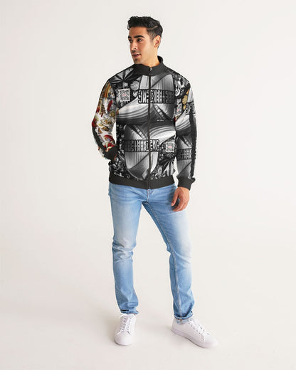 Matrix Vison Men's All-Over Print Stripe Sleeve Track Jacket