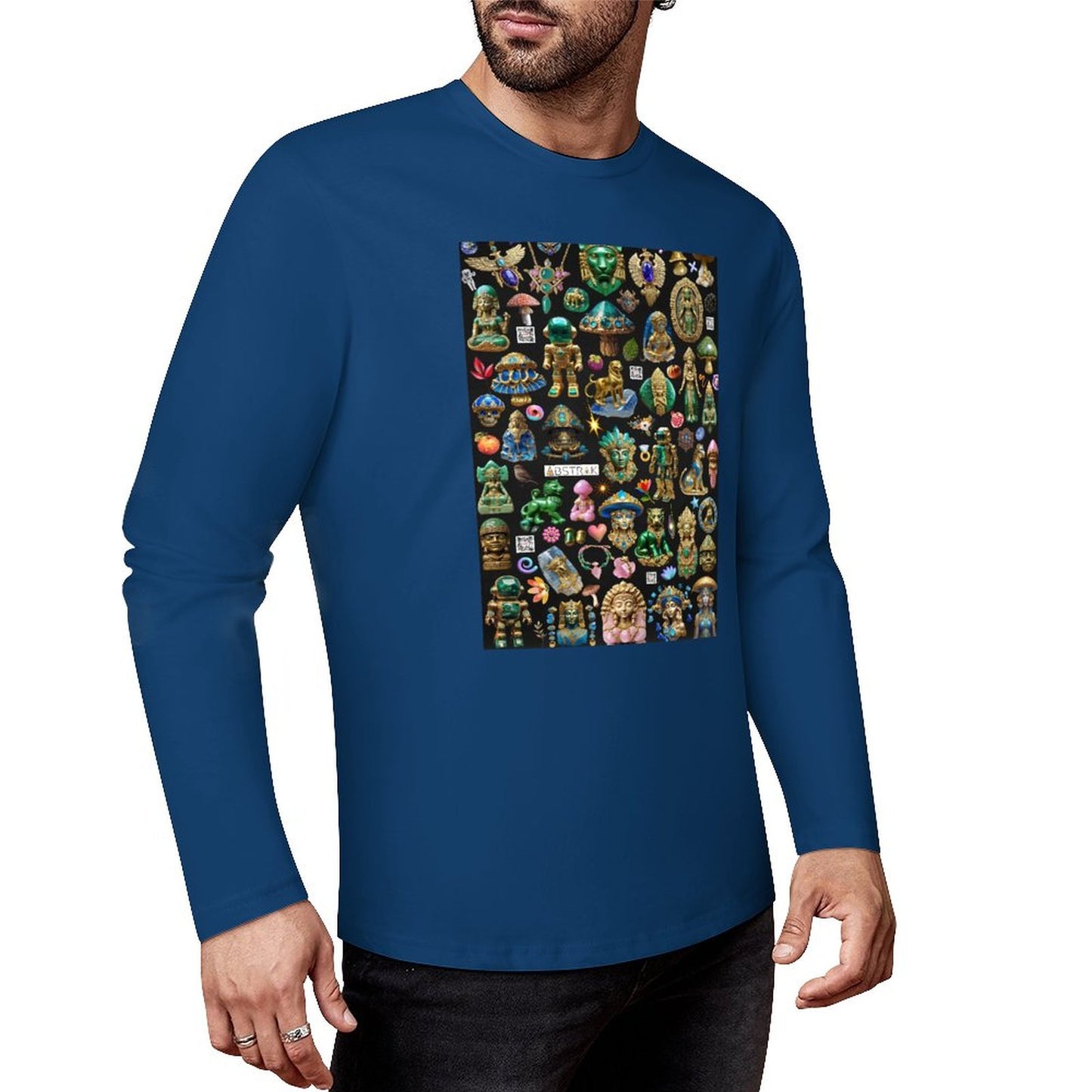 DTF160gsm Cotton Men's Long Sleeve T-shirt (Front Printing)