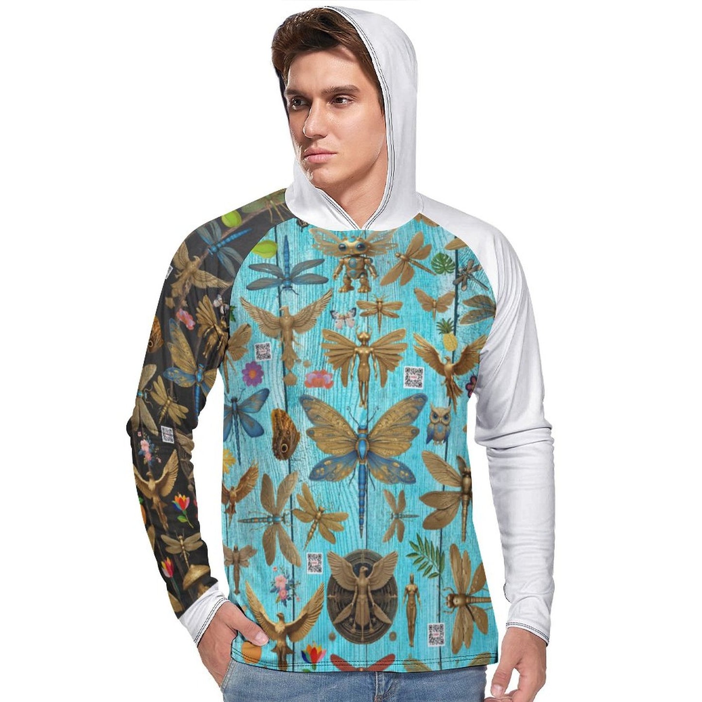 Men's Long Sleeve Hoodie NZ145 (All-Over Printing)