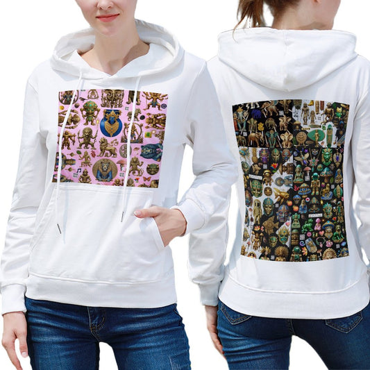 DTG 255gsm Cotton Women's Hoodie with Pocket (Dual-sided Printing)