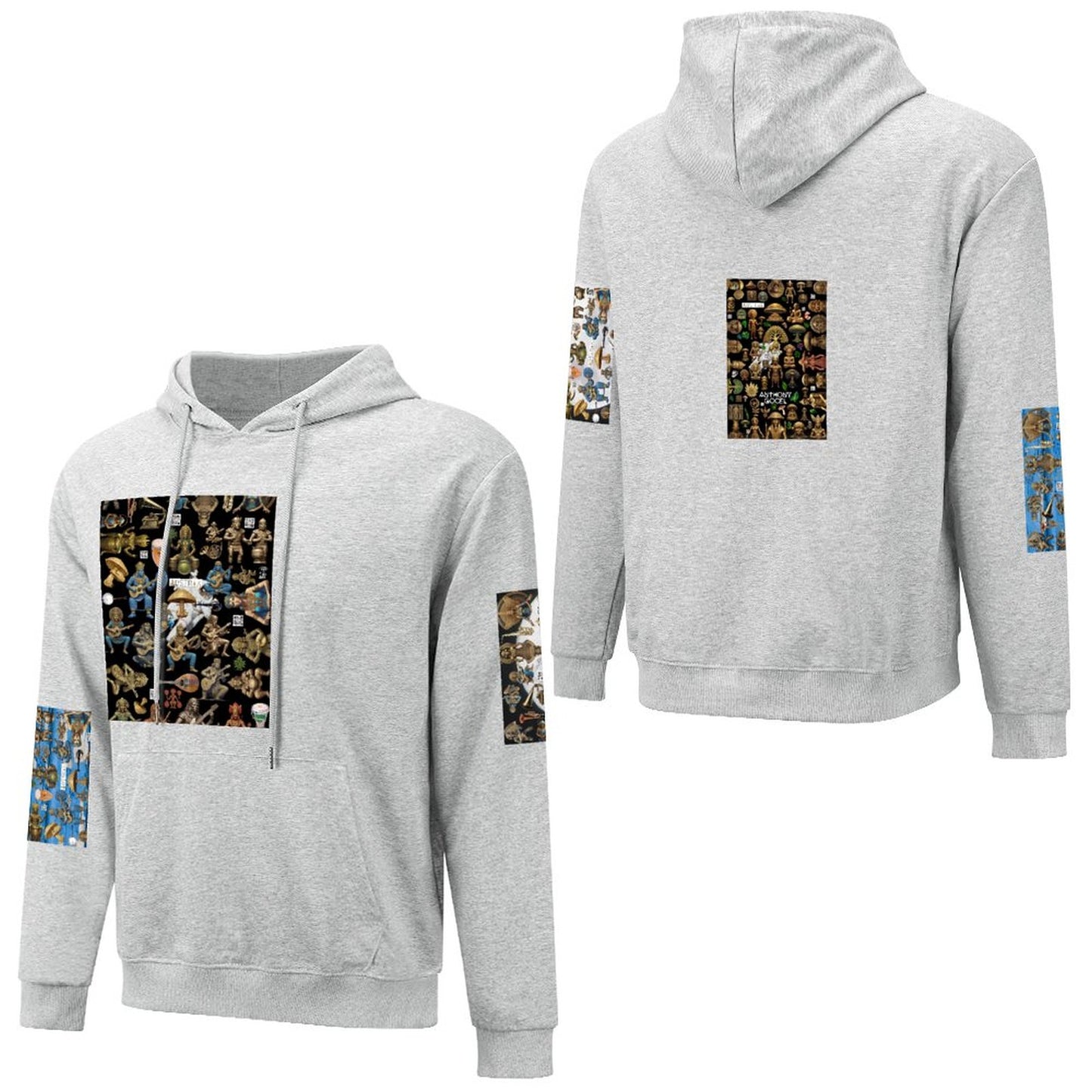 DTF 250gsm Cotton Men's Hoodie with Pocket (Dual-sided+Sleeve Printing)