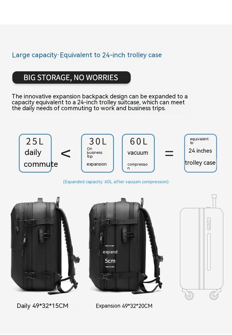 Men's Minimalist Multifunctional Large Capacity Travel Backpack