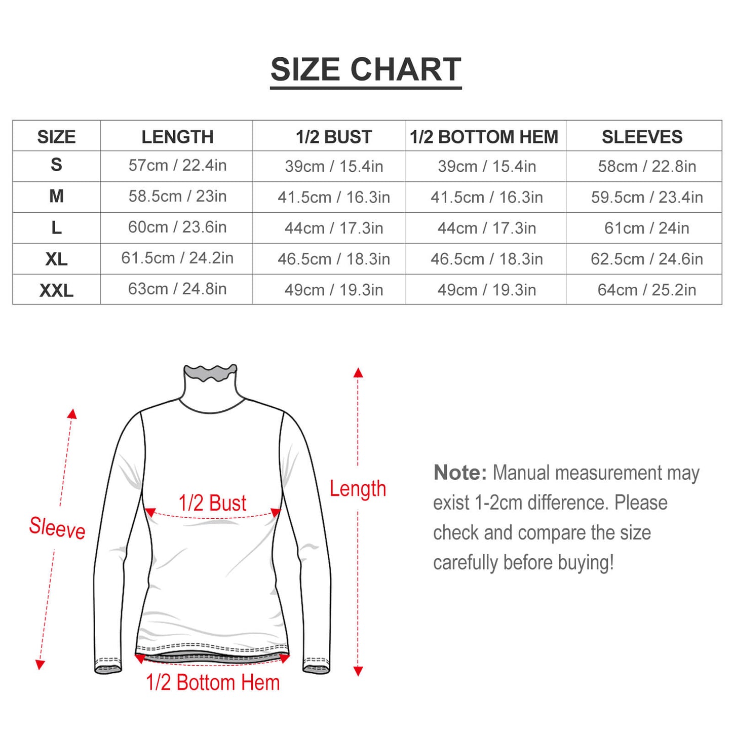 Women Long Sleeve Turtleneck Sweater MY08 (All-Over Printing)