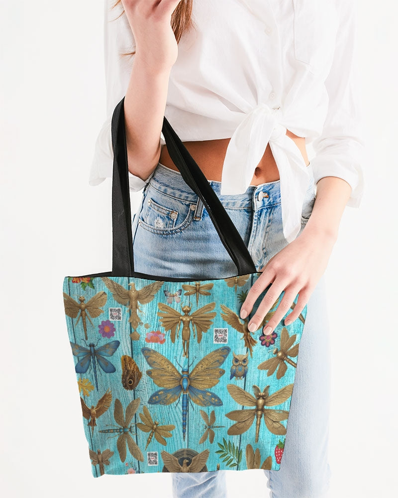 Abstrak dragonfly Canvas Zip Tote