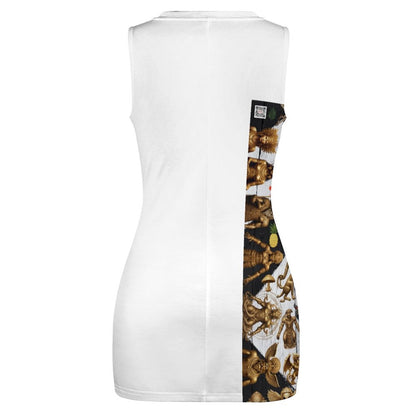 Cutout Bodycon Slim Fit Dress BEQ (All-Over Printing)