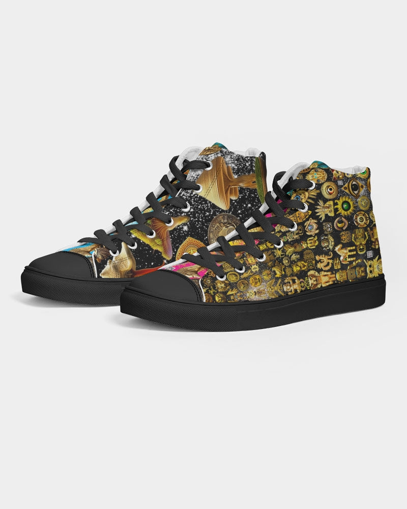 Nature Abstrak Women's Hightop Canvas Shoe - Black