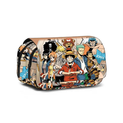 One Piece Pencil Bag Stationery Box Primary and Secondary School Students Cartoon Animation Pencil Box Birthday Gift Fashion