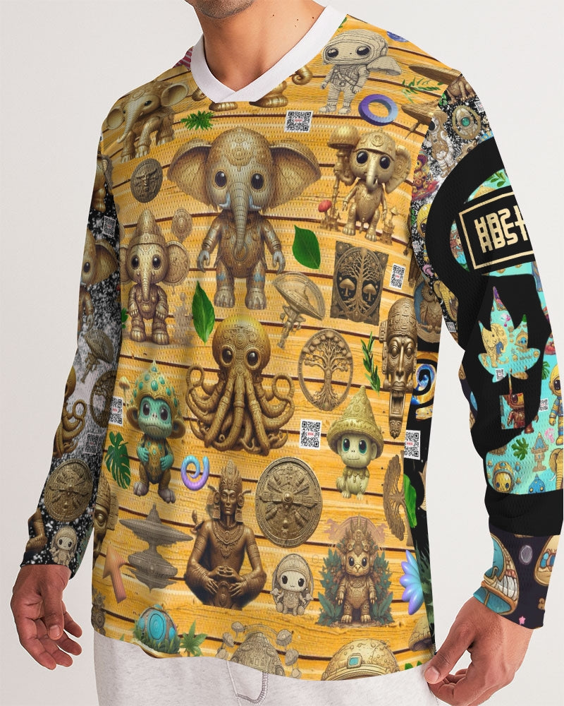 Elephant Collection Men's All-Over Print Long Sleeve Sports Jersey