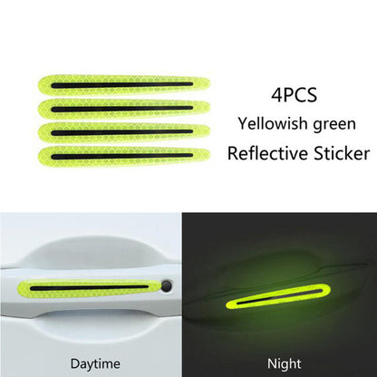 Car Wheel Hub Reflective Stripes Door Handle Safety Warning Sticker Car Rear Warning Tape Automobile Sticker Exterior Accessorie