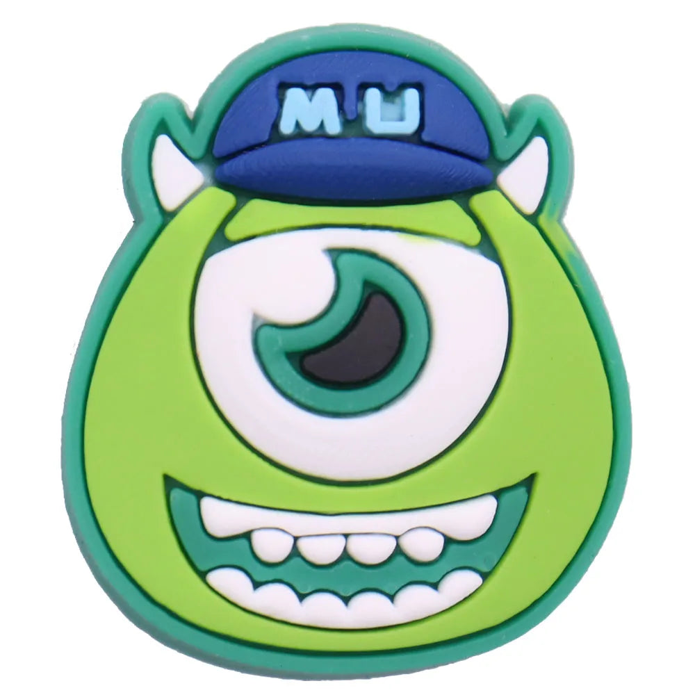 1-16PCS Miniso Disney Monsters University James PVC Shoe Charms For Clogs Pins Hole Slipper Decoration Sandals Shoes Accessories