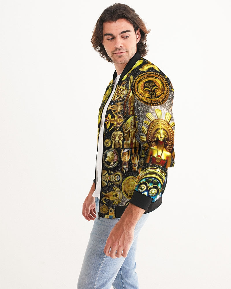 Ancient Abstrak Men's All-Over Print Bomber Jacket