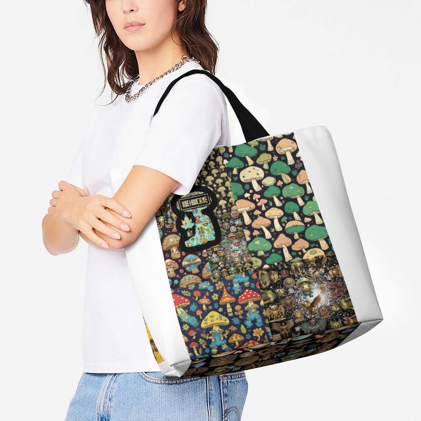 Large One Shoulder Shopping Bag (All-Over Printing)