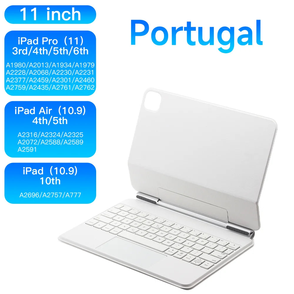 For iPad Magic Keyboard For iPad 10th Pro 11 12.9 3rd/4/5/6th Air 10.9 4/5th Ultra Slim Bluetooth Keyboard for iPad Accessories