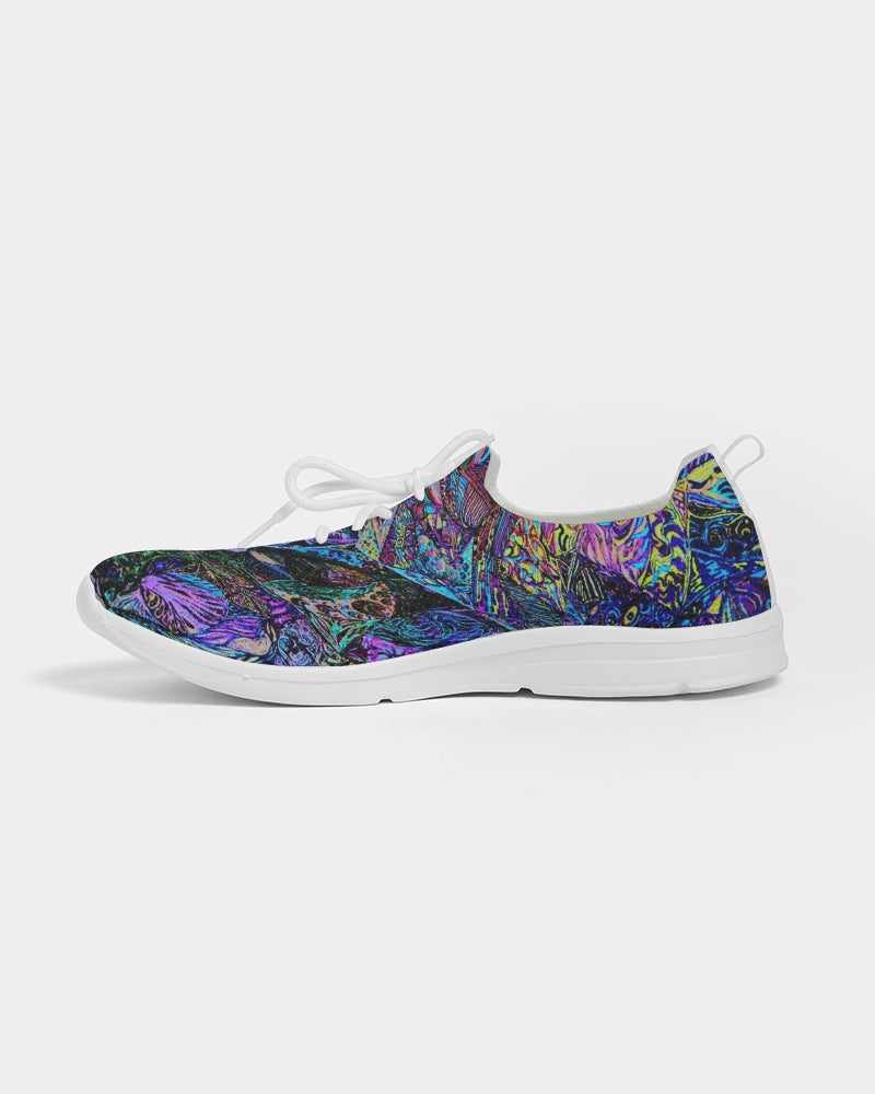 Galactic Tapestry Abstract Design Men's Lace Up Flyknit Shoe