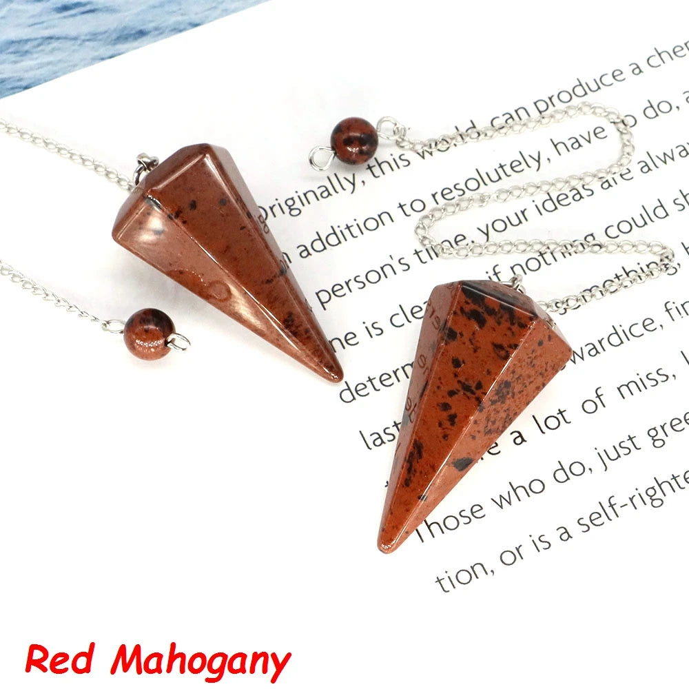 7 Chakra Pendulum Natural Stones Healing Crystal For Wicca Divination Witchcraft Dowsing Reiki Quartz Jewelry Pendants Wholesale