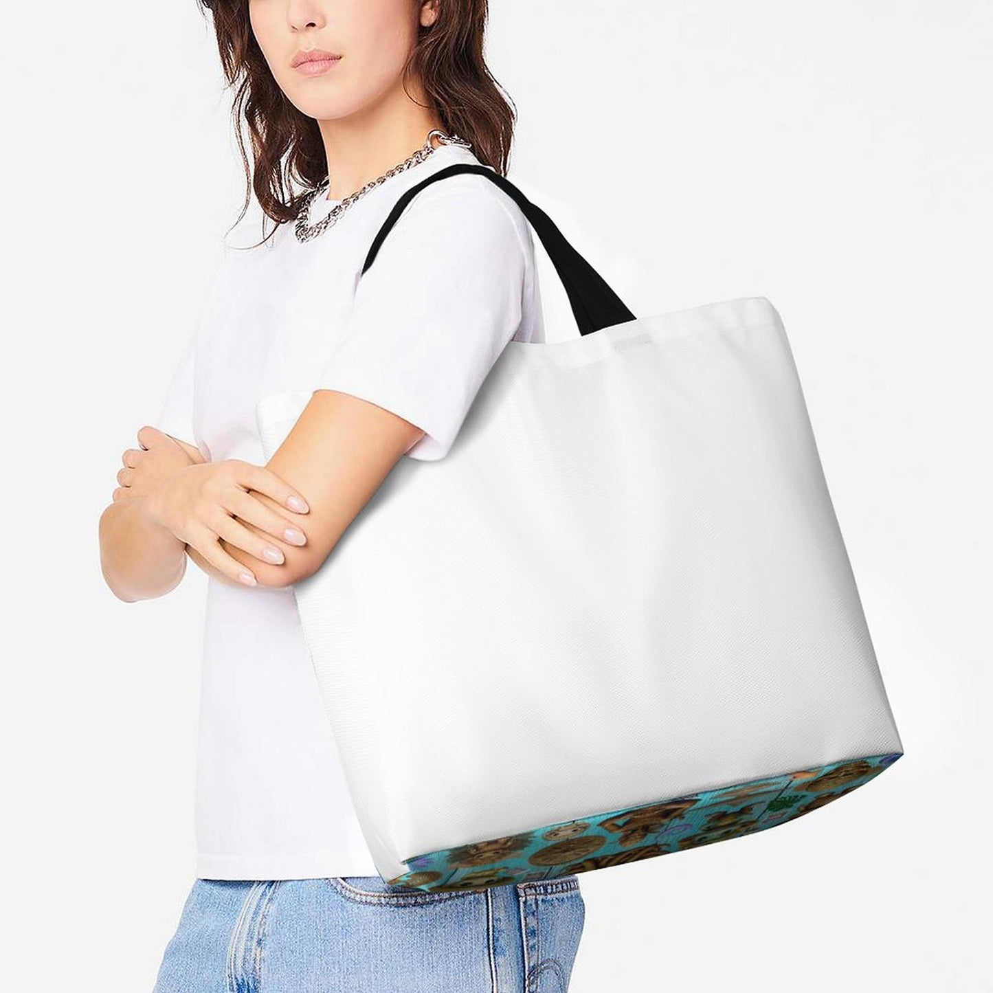 Large One Shoulder Shopping Bag (All-Over Printing)