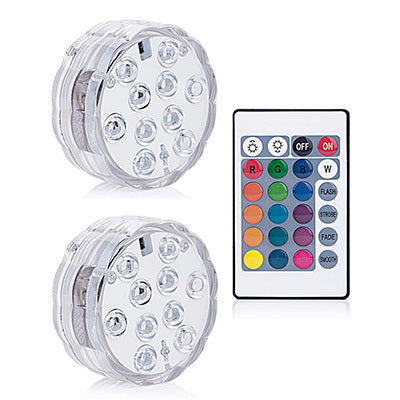 3 LEDs Underwater Light 16 Colors RGB IP68 Waterproof Swimming Pool Light RF Remote Control Submersible Lights For Pond Vase